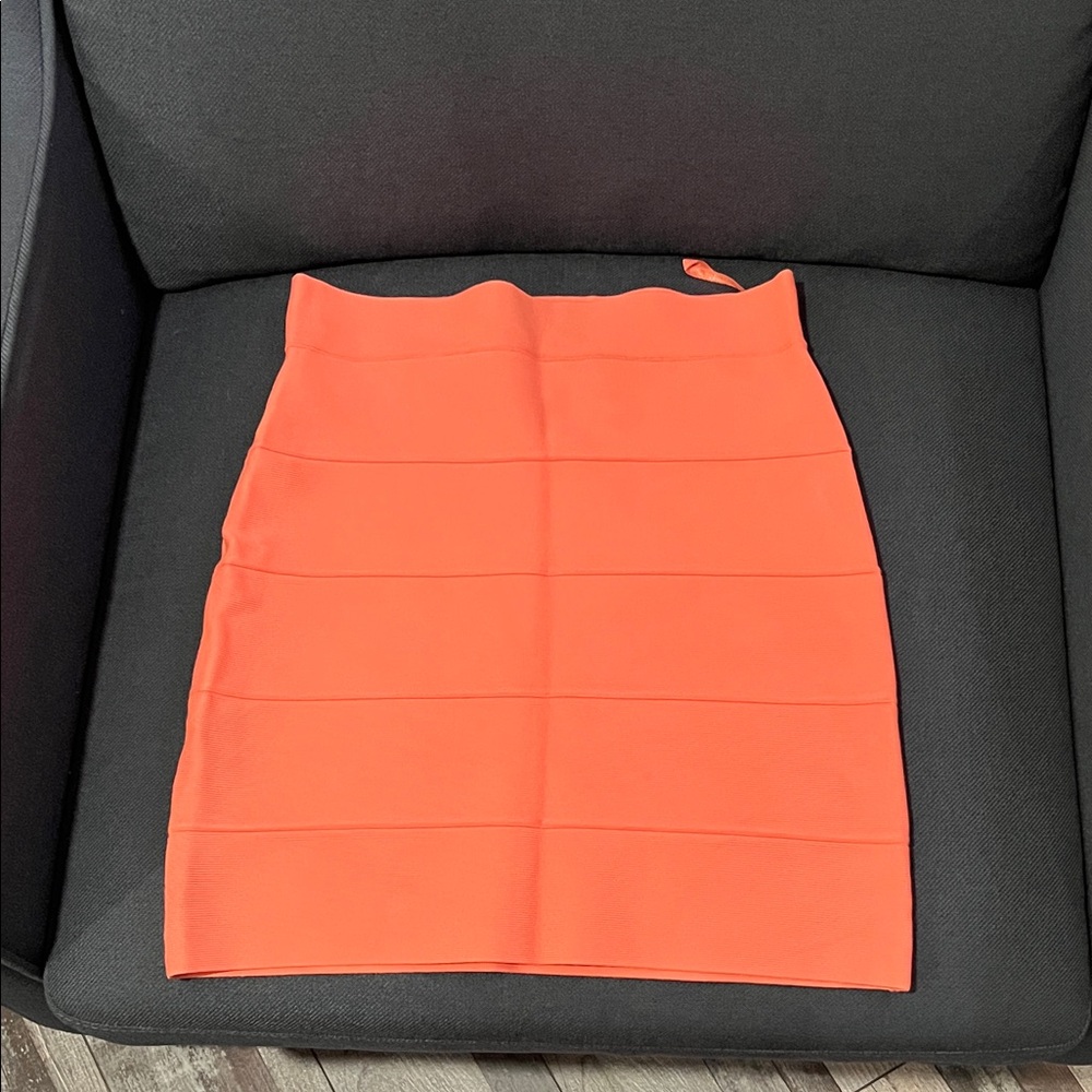 BCBGMaxAzria Bright Orange Pencil Skirt